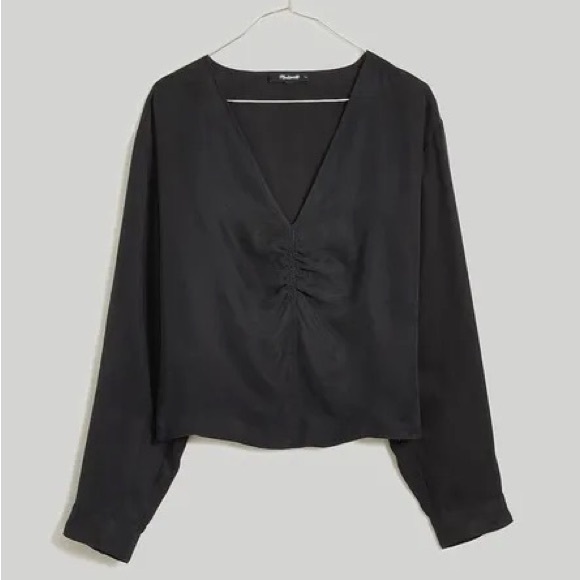 NWT New with tag Madewell Brushed Ruched-Front Top - Picture 1 of 5